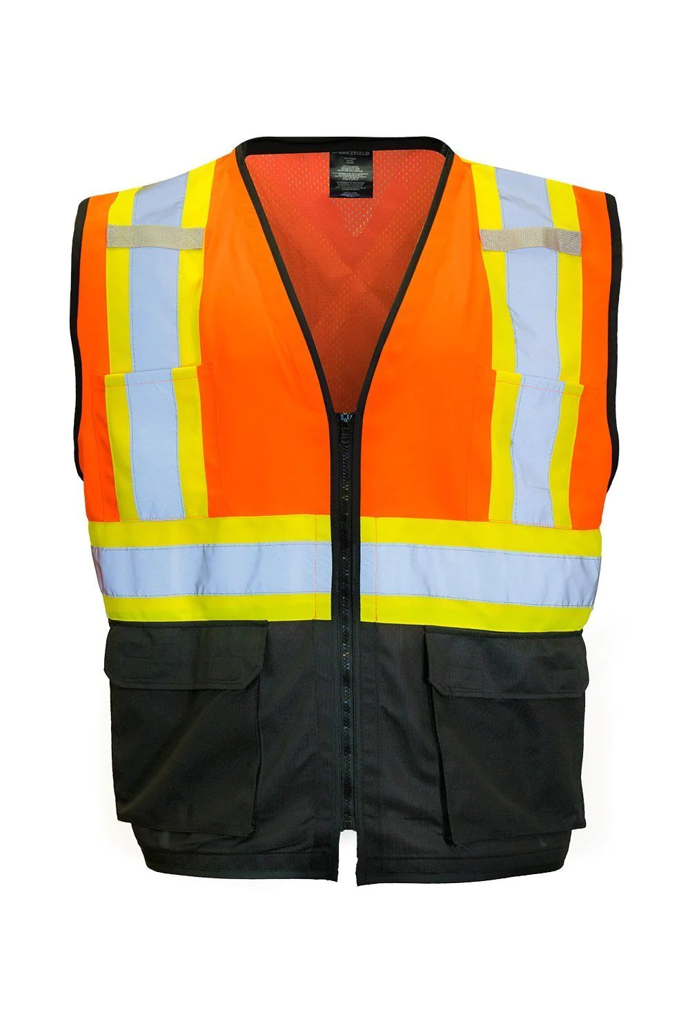 Forcefield Traffic Hi-Vis Vest with Zipper Front, Tricot Polyester 022-TV188