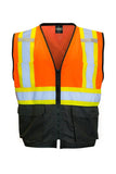 FORCEFIELD Hi Vis Traffic Safety Vest with Zipper Front, Tricot Polyester - 022-TV18