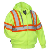 Forcefield Deluxe Hi-Vis Zip-up Hoodie, Attached Hood 024-P834J