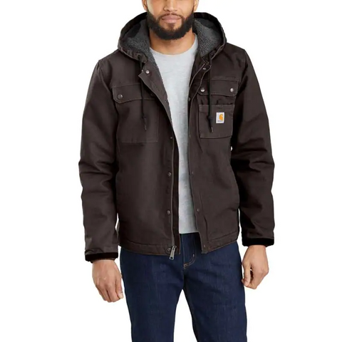 Sherpa hooded sales jacket men's