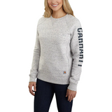 Carhartt Women's Relaxed Fit Midweight Crewneck Block Logo Sleeve Graphic Sweatshirt - 104410