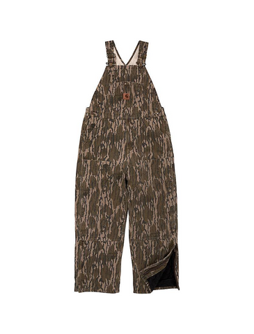 Carhartt Kids Loose Fit Canvas Insulated Double Front Camo Bib Overall CM8730
