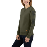 Carhartt Sweat-shirt graphique à manches mi-lourdes et col rond avec logo pour femmes - 104410