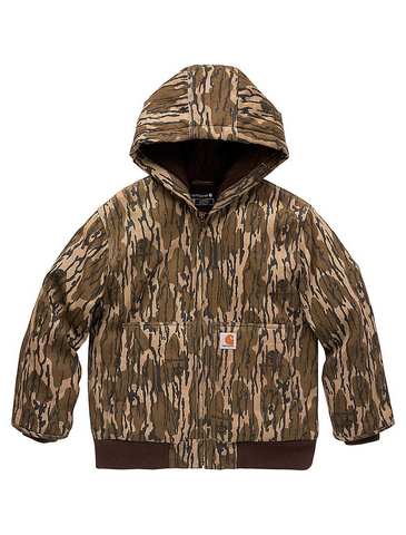 Cahartt Boys' Zip Front Canvas Insulated Hooded Camo Active Jac - CP8569