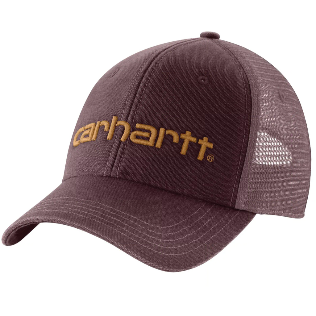 Carhartt Canvas Mesh-Back Logo Trucker Hat in Apricot