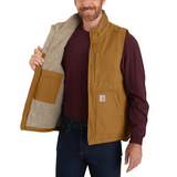 CARHARTT® Loose Fit Washed Duck Sherpa-Lined Mock-Neck Vest - 104277