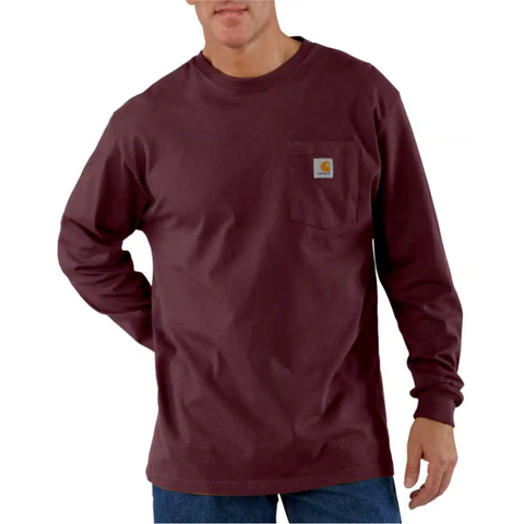 Custom Carhartt Men's Heather Grey Workwear Pocket Long Sleeve T-Shirt