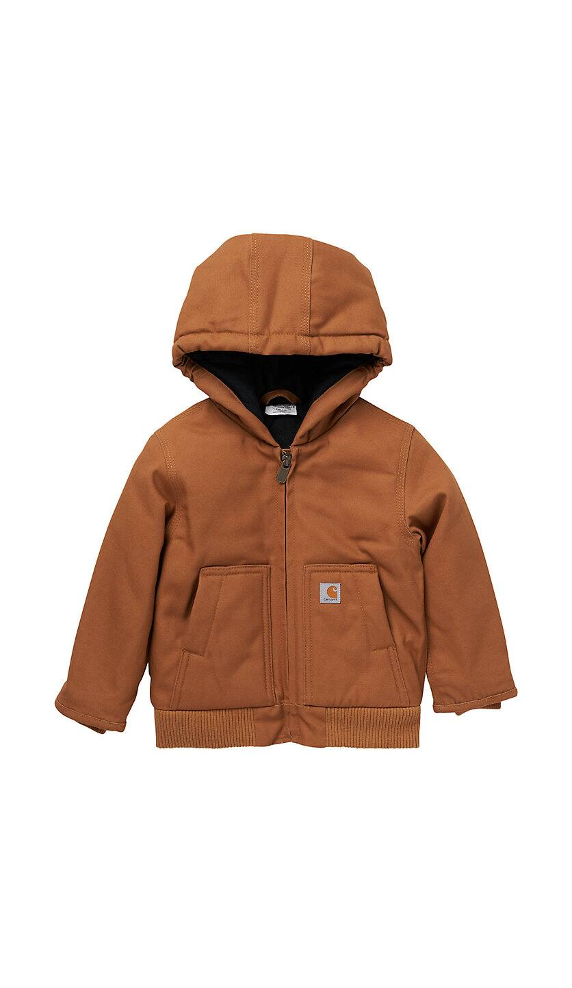 Carhartt Boys Zip Front Canvas Insulated Hooded Active Jacket - CP8552