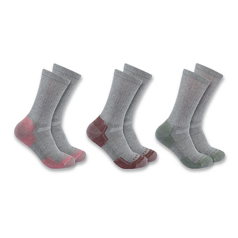 Carhartt Women's Midweight Cotton Blend Crew Sock 3 PACK SC2823