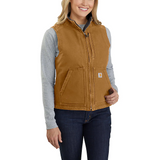 Carhartt Women's Relaxed Fit Washed Duck Sherpa Lined Mock Neck Vest - 104224