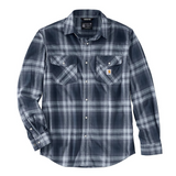 Carhartt Rugged Flex® Relaxed Fit Midweight Flannel Long-Sleeve Snap-Front Plaid Shirt 105436