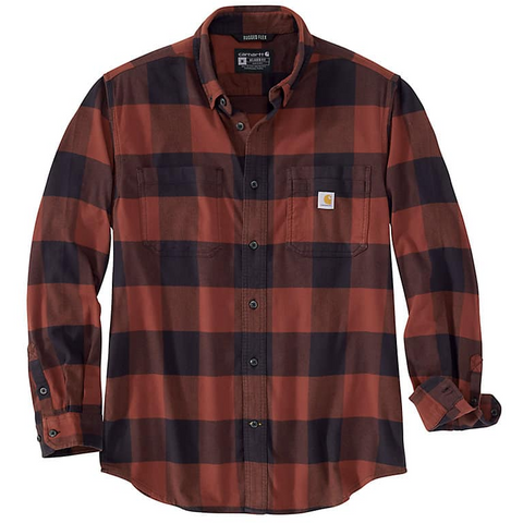 CARHARTT Rugged Flex® Relaxed Fit Midweight Flannel Long-Sleeve Plaid Shirt 105432