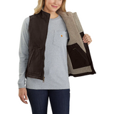 Carhartt Women's Relaxed Fit Washed Duck Sherpa Lined Mock Neck Vest - 104224