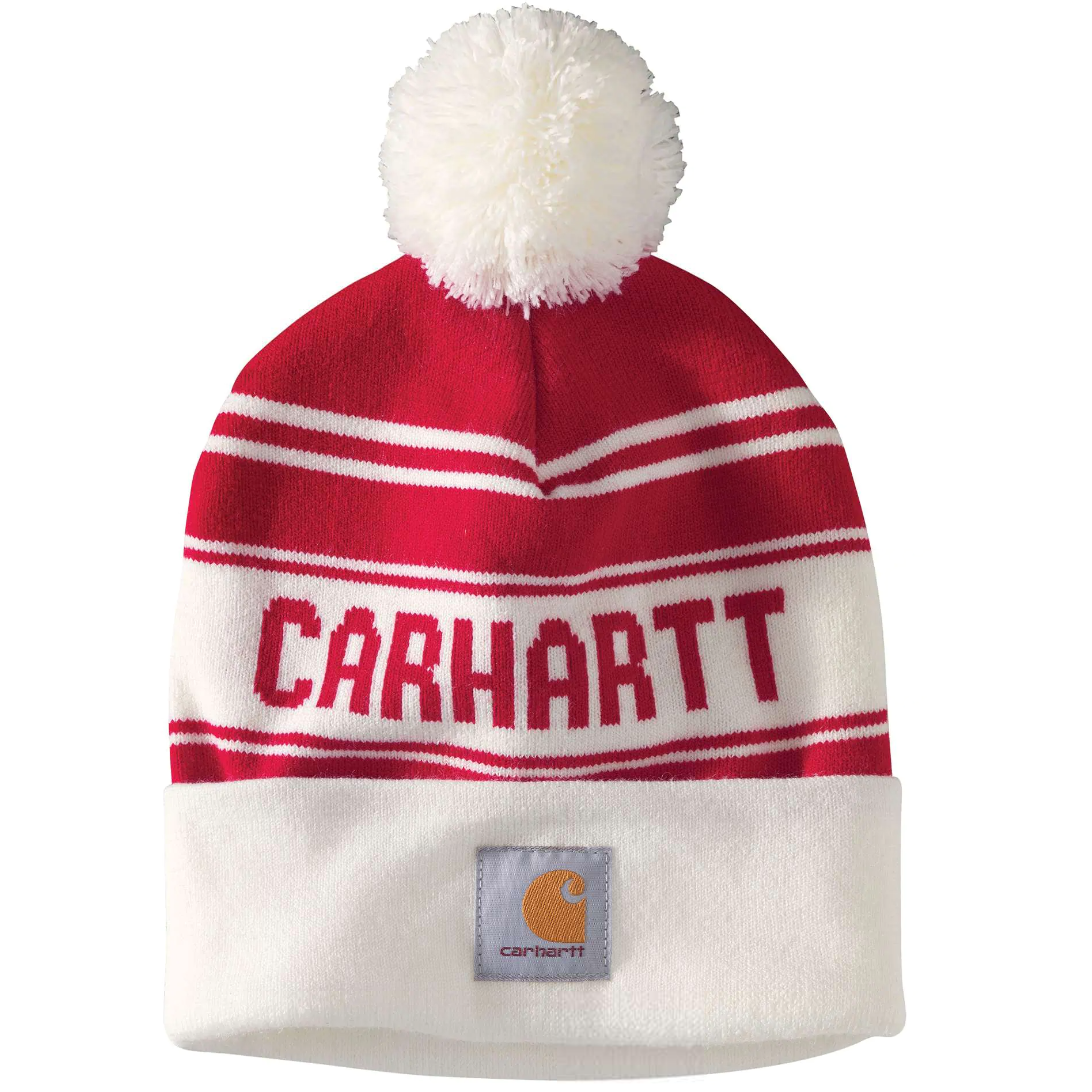 Carhartt Knit Pom-Pom Cuffed Logo Beanie - 105168