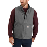 CARHARTT® Loose Fit Washed Duck Sherpa-Lined Mock-Neck Vest - 104277