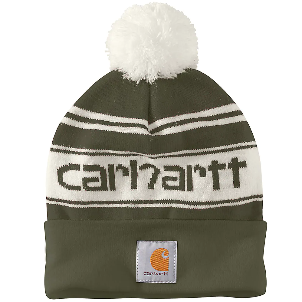 Carhartt Knit Pom-Pom Cuffed Logo Beanie - 105168