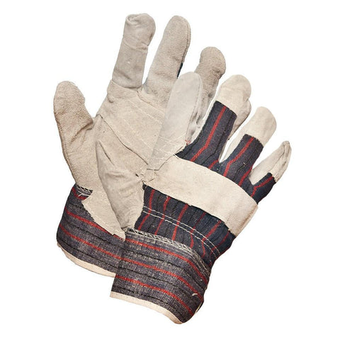 Economy Grade Split Leather Patch Palm Work Gloves
