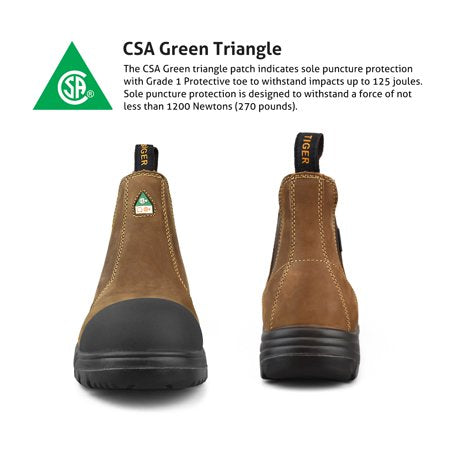 Botte de travail Tiger Safety pour hommes, sans métal, homologuée CSA, 6 po - 5977