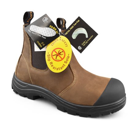Botte de travail Tiger Safety pour hommes, sans métal, homologuée CSA, 6 po - 5977