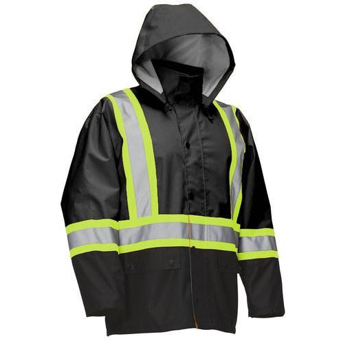 Forcefield Insulated Hi-Vis Rain Jacket with Snap-Off Hood 024-EN640