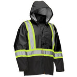 FORCEFIELD Insulated Safety Rain Jacket with Snap-Off Hood 024-EN640