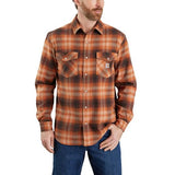 Carhartt Rugged Flex® Relaxed Fit Midweight Flannel Long-Sleeve Snap-Front Plaid Shirt 105436