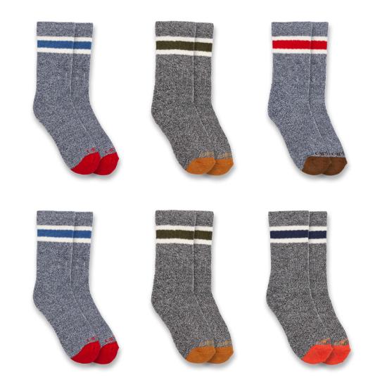 Carhartt - Boy's Midweight Camp Crew Socks 6-Pack SC0146J