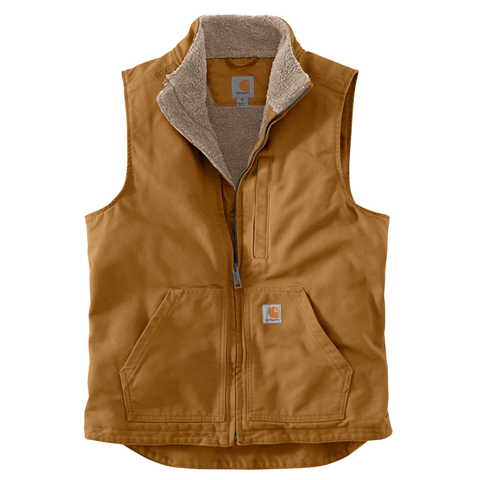 CARHARTT® Loose Fit Washed Duck Sherpa-Lined Mock-Neck Vest - 104277