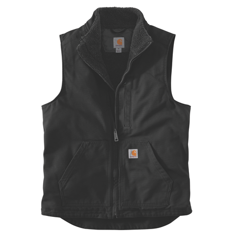 Carhartt Men s Washed Duck Sherpa Lined Mock Neck Vest Black XL