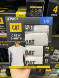 CAT 4-Pack Men's White Cotton Short Sleeve Logo T-shirt