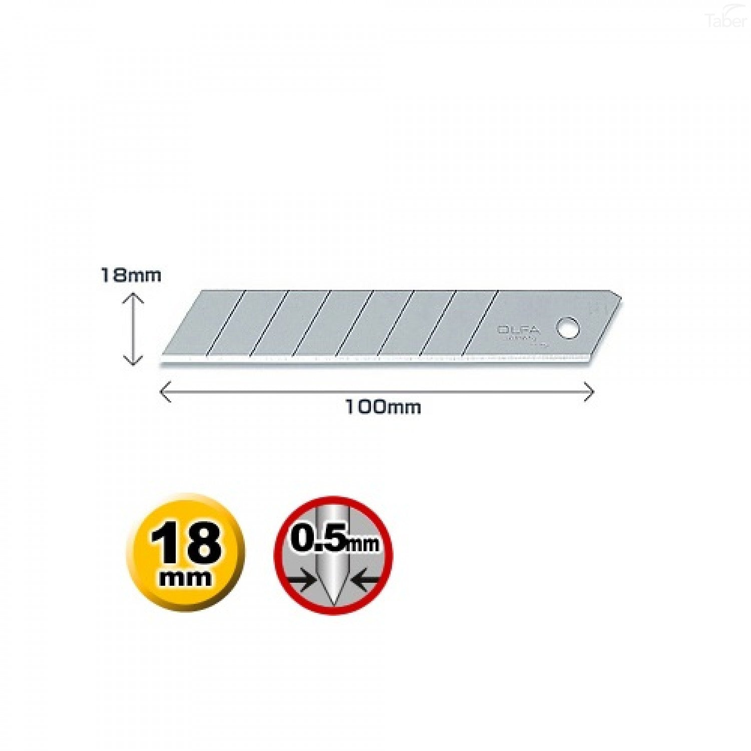 Olfa 10 Pack, 18MM LB Silver Snap Heavy Duty Blades LB-10B