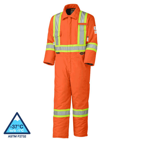 Pioneer 5532 FR/ARC Rated Hi-Viz Orange Flame Resistant Quilted Cotton Safety Coverall V2560151