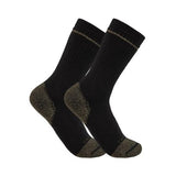 Carhartt Lot de 2 paires de chaussettes à embout d'acier en mélange de coton de poids moyen - BSB5552M