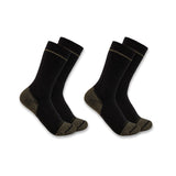 Carhartt Lot de 2 paires de chaussettes à embout d'acier en mélange de coton de poids moyen - BSB5552M